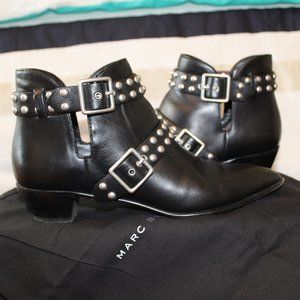 Marc Jacobs Studded Black Leather Booties